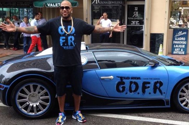 Rapper Flo RIda Wraps His Bugatti with New Single’s Name