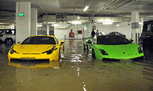 Flood Damages Exotic Cars in Singapore Garage
