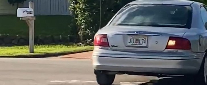 Dog does donuts in reverse in Mercury Sable for 1 full hour