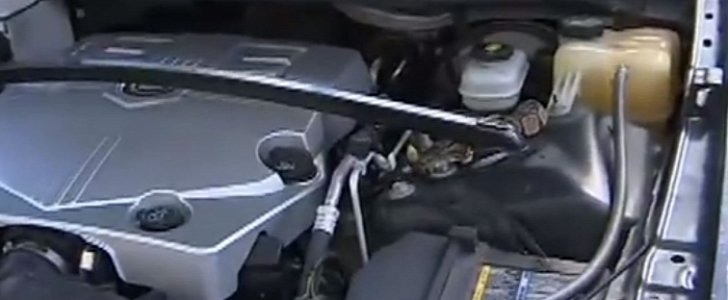 Snake curls inside Cadillac SRX, uses the engine to warm up