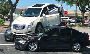 Florida Man Reinvents Reverse Parking in His Cadillac XTS