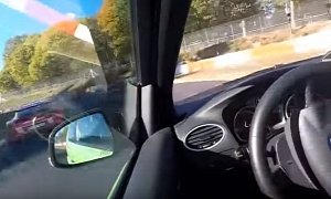 Focus RS Crashes on Nurburgring while Chasing Porsche 911 GT3 RS