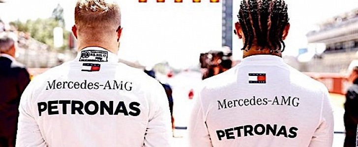 Mercedes Drivers L. Hamilton and V. Bottas