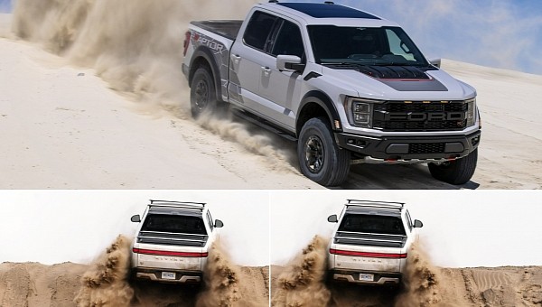 2023 Ford F-150 Raptor R and Two Rivian R1Ts