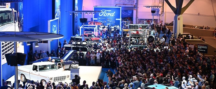 General view of the Ford booth at the SEMA Show
