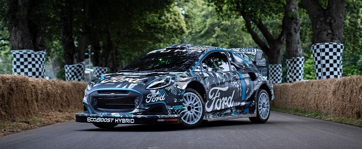 Ford M-Sport hybrid Puma Rally1 prototype official introduction at Goodwood FoS