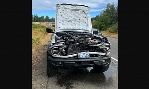 Ford Bronco Driver Hits Deer at 70 MPH, the Crumple Zones Look Mostly Intact