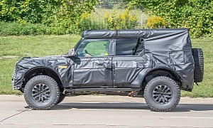 Ford Bronco Warthog Prototype Spotted With “Warthog” Shock Cover