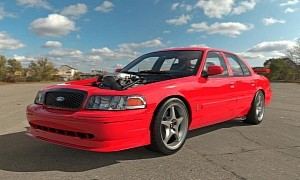 Ford Crown Victoria Virtually Adopts the 2000 Mustang SVT Cobra R Credentials