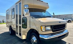 This Ford E-350-Based Motorhome Features Custom-Made Rustic Interior