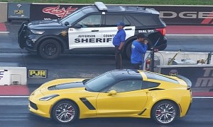 Ford Explorer Police Cruiser Drag Races Corvette Z06, Let the Butt Kicking Begin