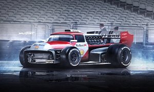 Ford F-100 Meets V12 F1 Car in Mindblowing Rendering