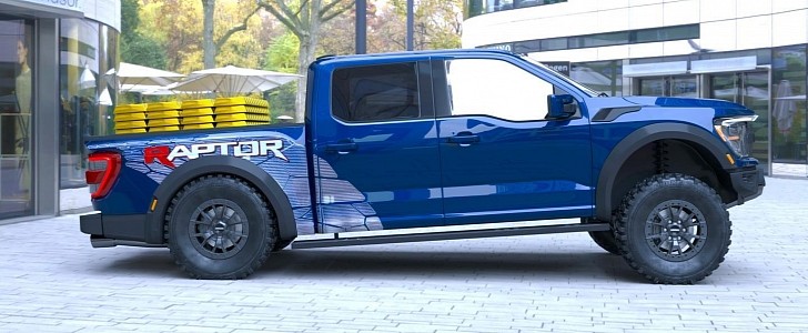 Ford F-150 Raptor R gold bars rendering by wb.artist20