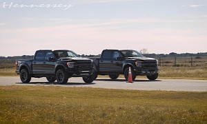 Ford F-150 Raptor vs. Hennessey VelociRaptor 600 Drag Race Concludes With Massive Gap