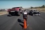 Ford F-150 Trophy Truck Loses Drag Race to Ken Block's Hoonicorn, Does Donuts