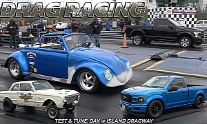Ford F-150 XL Drags F-Series, Falcon Gasser, and Beetle Hot Rod, Someone's in a Hurry!