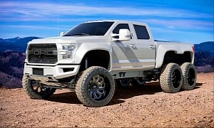 Ford F450 "Great White" Is a 6x6 Land Shark, Was Headed to SEMA