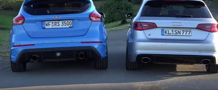 Ford Focus RS and Audi RS3 Buddies Do Exhaust Battle, Race on Autobahn