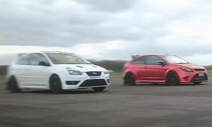 Ford Focus RS vs Focus ST Drag Race Is a +1000-HP Family Feud