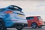 Ford Focus RS vs. VW Golf R Standing Kilometer Drag Race Reveals Utter Dominance