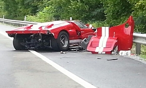 Ford GT 40 Crashes in Tennessee Due to Rain