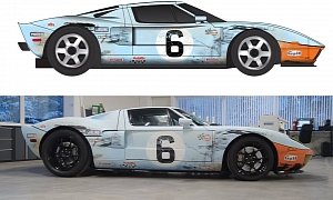 Ford GT Gets Gulf Livery with Battle Scars in Majestic Wrap Job