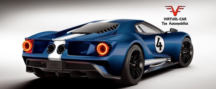 Ford GT in 1965 livery: rendering
