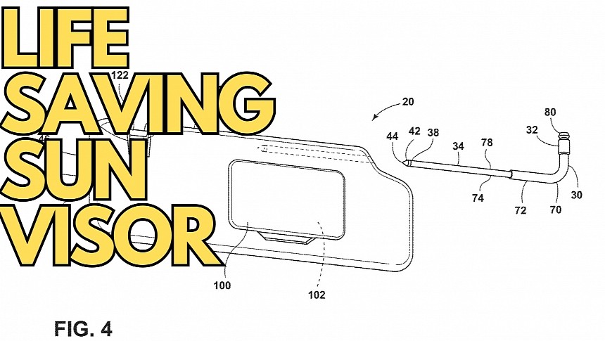 Ford's proposed design for a new sun visor