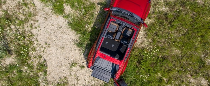 2021 Ford Bronco 4-Door & 2-Door open-top aerial views