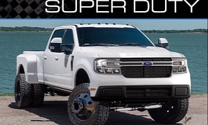 Ford Maverick Dually Super Duty Shows Pint-Sized Truck After a CGI Gym Session
