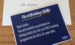 Ford Mocks Justin Bieber, Sends Invitation to Driving School