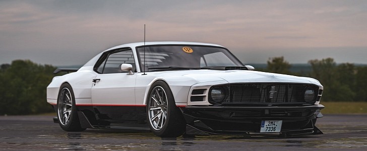 Ford Mustang Boss 302 "Talisman" Is a Two-Tone Widebody Low-Rider