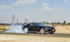 Ford Mustang Burnout in the Desert
