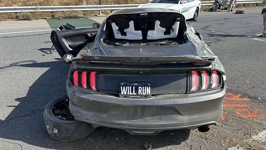 Ford Mustang crashes into SUV, ends up in jail, driver will run no more