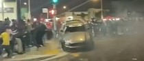 Ford Mustang Filmed Doing Mustang-y Stuff, Brutally Hits the Curb, Crowd Goes Wild