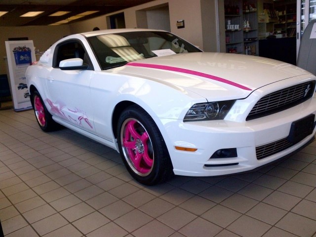 pink Ford Mustang cancer charity