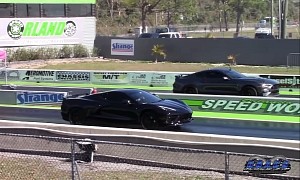 Ford Mustang GT Drag Races C8 Chevy Corvette, Someone Gets Properly Owned
