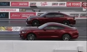 Ford Mustang GT Drag Races Dodge Charger Scat Pack for Blue-Collar V8 Supremacy