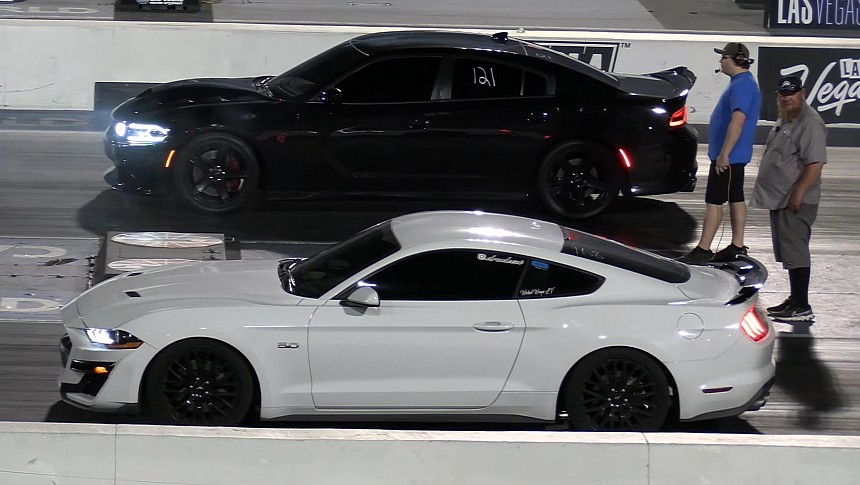 Ford Mustang GT vs Dodge Challenger & Charger SRT Hellcat on Wheels
