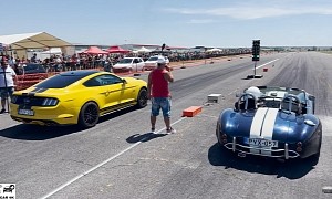 Ford Mustang GT Drags Shelby Cobra 427 on Foreign Soil, Should Have Stayed Put