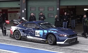 Ford Mustang GT3 Laps the Misano Race Track, Sounds Ferocious