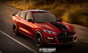 Ford Mustang Mach-E Shelby GT500 Rendered, Challenges Tesla Model Y Performance