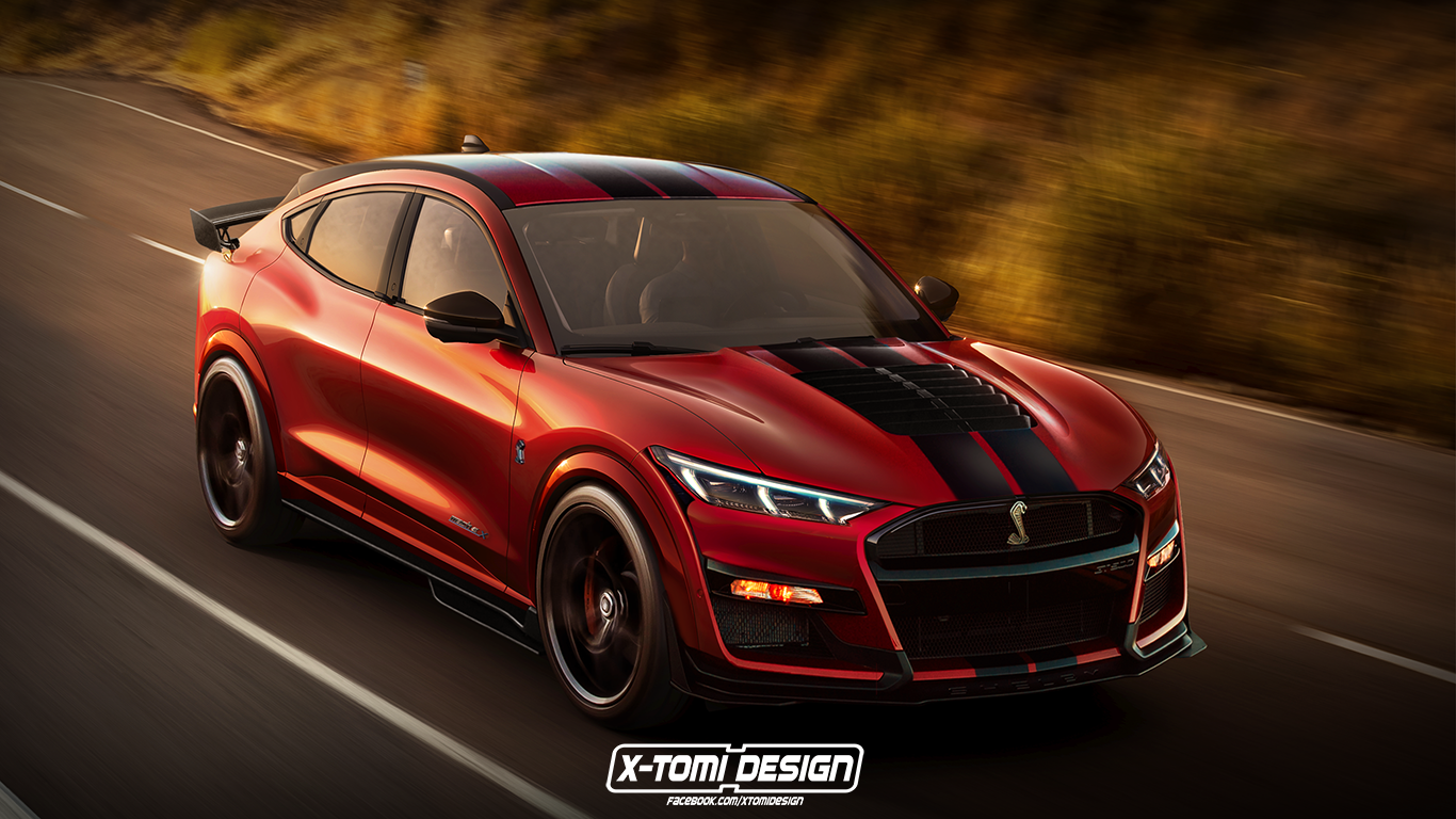Ford Mustang Mach E Shelby Gt500 Rendered Challenges Tesla Model Y Performance Autoevolution