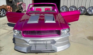 Ford Mustang Ruined with Pink Wrap, Hideous Body Kit