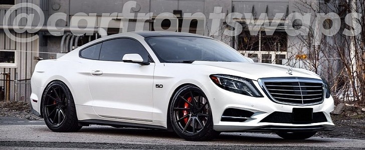 Ford Mustang GT S550 Mercedes face swap (rendering)