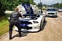 Ford Mustang Shelby GT 500 Pulled Over, Police Officer Photographs Engine Bay
