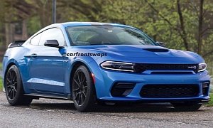 Ford Mustang Shelby GT350 "Hellcat" Face Swap Looks Surprising