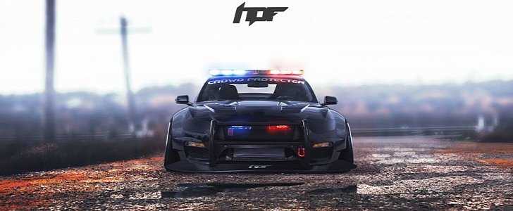 ord Mustang Shelby GT350R Police Car Rendering