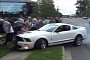 Ford Mustang Shelby GT500 Crashes into Crowd Trying to Drift, People Hold their Drinks