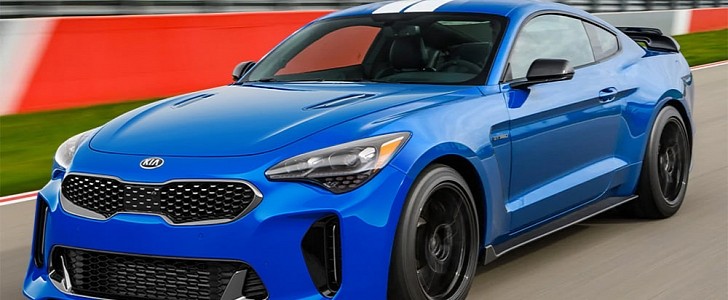 Ford Mustang Shelby GT350 with Kia Stinger face swap (rendering)